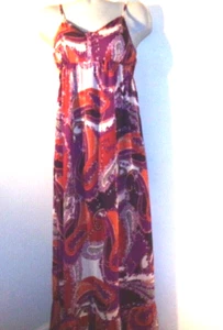 APT 9, MAXI VESTIDO TIRANTES ESPAGUETI BUSTO ACOLCHADO MULTICOLOR CACHEMIRA TALLA MEDIANA EN MUY BUENA CONDICIÓN - Imagen 1 de 12