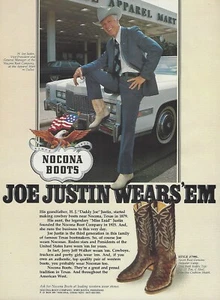 1977 Nocona Stiefel Joe Justin Apparel Mart Dallas TX Vintage Print Werbung Werbung - Bild 1 von 1