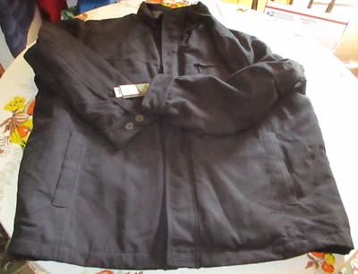 St. John's Bay Micro Suede Hipster Coat Zip Front  BIg & Tall 2XL - NEW - Black - Image 1 of 4