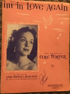 VINTAGE APRIL STEVENS SIGNED SHEET MUSIC 1951 - Picture 1 of 2