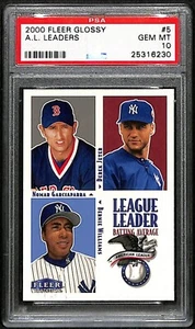 2000 Fleer Glossy A.L. Leaders #5 Derek Jeter Nomar Garciaparra PSA 10 6055 - Picture 1 of 2