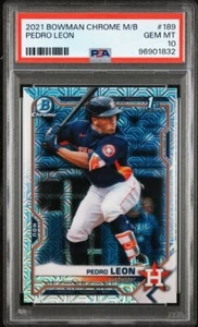 PEDRO LEON 2021 BOWMAN CHROME 1ST MEGA PSA 10 GEM MINT ASTROS 🔥🔥 - Picture 1 of 2