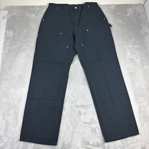 Carhartt B01 Double Knee Pants 36x32 Black Carpenter Duck Loose Fit Utility - Picture 1 of 12