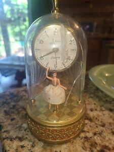 Vintage SCHMID clock Dancing Ballerina Music Box Cloche 1930s