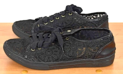 Zapatillas de Lona Nature Breeze Talla 7 M Negras Crochet Encaje Malla Zapatos Foto 1 de 4