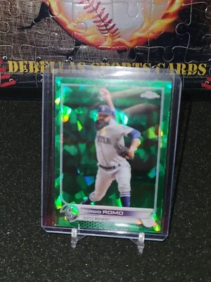 Topps 2022 actualización cromada zafiro #US322 Sergio Romo verde #/75 Seattle Mariners Foto 1 de 2