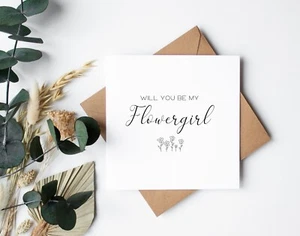 Will you be my flowergirl proposal card - greetings card- wedding - Picture 1 of 1