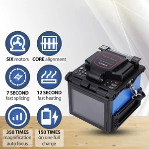 Fiber Fusion Splicer 6 Motor Core Alignment, 5" Screen 7s Splicing 12s Heating - Picture 1 of 8