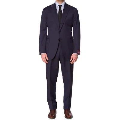 SARTORIA PARTENOPEA for VANNUCCI Navy Blue Handmade Suit EU 56 NEW US 44 - Image 1 of 4