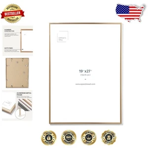 Elegante cornice oro infrangibile 19 3/4 x 27 1/2 pollici - perfetta per collage e foto - Foto 1 di 11
