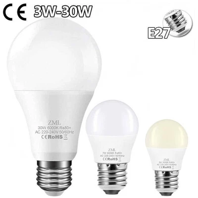 E27 LED Bulb 30W 20W 18W3W Cool White Incandescent Lamp Warm White Energy Saving - Image 1 of 4
