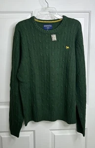 Aeropostale Pullover Herren XL Rundhalspullover Wolle + Ramie Mischung Piniengrün Y2K - Bild 1 von 9