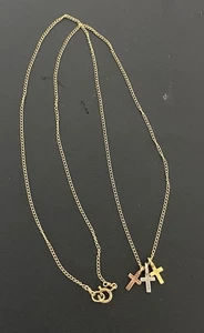 ¿Vintage? "Collar de 3 cruces relleno de oro de 14 quilates 1/20 17"" 2,39 gramos" - Imagen 1 de 8
