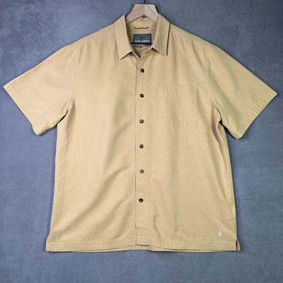 Royal Robbins Shirt Mens Large Yellow Tan Desert Pucker Dry Short Sleeve Casual - Image 1 of 4