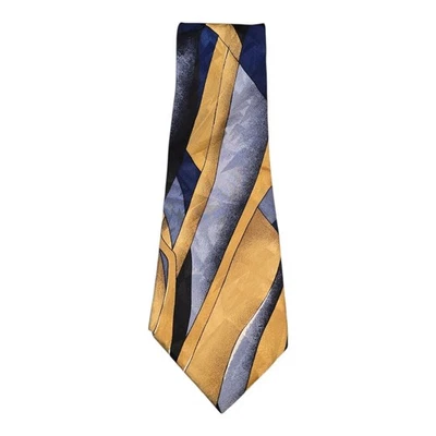 Pierre Balmain Mens Necktie Abstract Geometric Print 100% Silk Extra Long Wide - Image 1 of 4