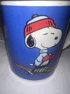 Vintage BLUE SNOOPY COFFEE MUG HOT CHOCOLATE TEA CUP UNITED FEATURE SYNDICATE - Picture 1 of 16