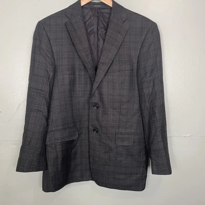 Blazer Versace Collection City 100% Bambú Cuadros Negro Gris Talla 48 Forrado Foto 1 de 4