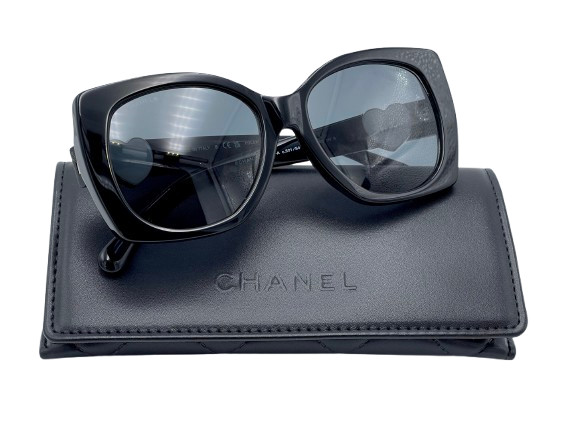 Chanel Black Women\'s Sunglasses CH5519A C501/S4 Sunglasses CHANEL CH5519 C501/S4 55-17 Black in stock main image 4