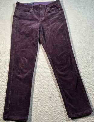 Pantalones de pana Brooks Brothers para mujer 4 28x27 púrpura pierna recta informales invierno Foto 1 de 4