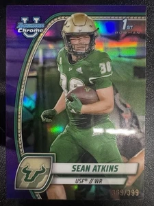 2024 Bowman University Chrome - Sean Atkins #161 Purple Refractor /399 (RC) - Picture 1 of 2