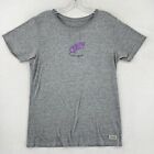 Life is Good Damen Lavendelpflanze Vintage T-Shirt - Damen M grau kleines Logo
