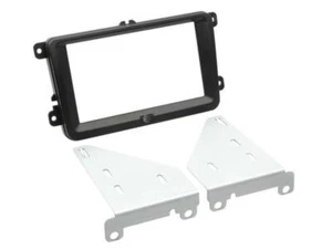 2-DIN Auto Radio Einbau Blende Doppel-DIN Rahmen schwarz für Seat Skoda VW - Bild 1 von 1
