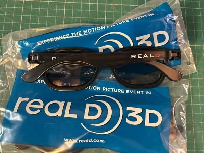 2 X Pairs Real D 3D Glasses Home Film TV Cinema black frame BRAND NEW SEALED - Image 1 of 2