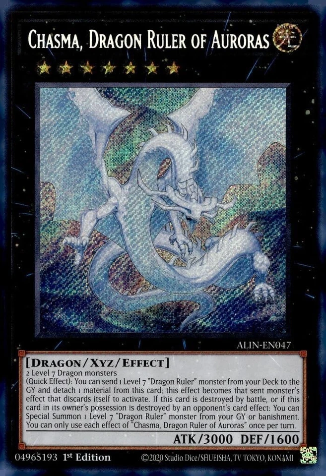 Chasma, Dragon Ruler of Auroras - ALIN-EN047 - Secret Rare - 1st Edition - NM/M - Image 1 of 1