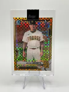 2021 Bowman Chrome X Victor Acosta 1/1 1st Bowman Gold X-Fractor - Picture 1 of 4