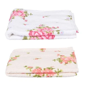 Rose Floral Printed 100% Cotton Face, Hand, Bath Towel, Bath Sheet White, Cream - Picture 1 of 15