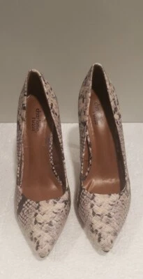 Charlotte Russe heels Black python snake skin design size 8 with 4.25” heel - Image 1 of 4