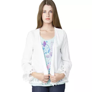 CARDIGAN DONNA ELEMENT CACTUS NUOVO CON ETICHETTE $40 M maglione bianco all'uncinetto - Foto 1 di 2