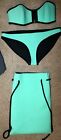 Authentic Triangl Bikini Set Milly Swimwear Swimsuit New York Green Neoprene S