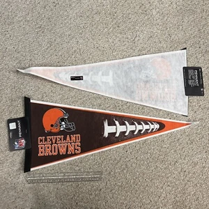 NFL Lot Of 2 Banner Pennants Cleveland Browns Both are 30" X 12” - Picture 1 of 6