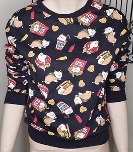 Taco Cat Divided H&M Sweatshirt Top sz S  Long Sleeve Crew Neck Cotton - Picture 1 of 6