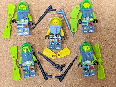 LEGO Minifigure Atlantis Underwater Army 5 minifig lot diver speargun - Image 1 of 4