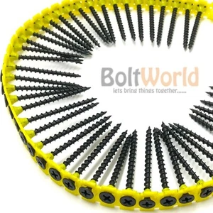 COLLATED DRYWALL SCREWS COARSE THREAD TIMBER STUD PLASTERBOARD BUNGLE HEAD BLACK - Picture 1 of 2