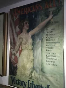 Original WWI "Americans All" Victory Liberty Loan Christy Vintage 1919 Poster - Bild 1 von 3