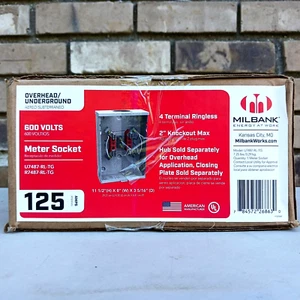 NEW Milbank 125 Amp Ringless Overhead/Underground Meter Socket U7487-RL-TG 600 V - Picture 1 of 5
