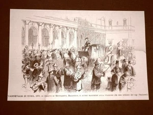 Carnevale di Roma del 1876 Arrivo di Meneghino e Balanzone alla stazione Lazio - Bild 1 von 1