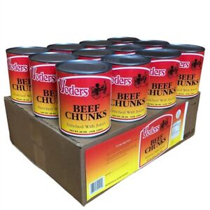 Yoders Canned Beef Chunks ✅ Canned Meat Long Storage Emergency Food Case of 12 ✅