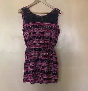Fashion Web Junior Mädchen Größe Large Strampler Shorts pink schwarz geometrisches Muster ärmellos - Bild 1 von 12