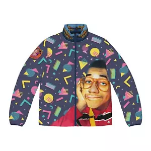Retro Steve Urkel Puffer - bunte 80er Family Matters Steppjacke - Bild 1 von 8