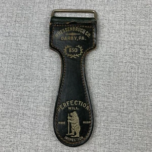 Navaja de afeitar de cuero de peluquero vintage H. Hessenbruch Co Darby PA - sin correa - Imagen 1 de 3