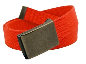 Build A Belt Kid's Antique Gold Flip Top 1.25" Wide Buckle with Canvas Web Belt - Picture 1 of 25