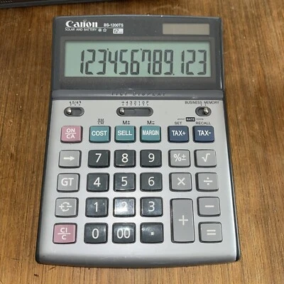 Canon BS-1200TS Tax & Business Memory Calculator 12 Digit Solar & New Batteries - Image 1 of 4