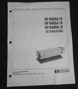 HP 8494A/B 8495A/B 8496A/B Attenuators Operating & Service Manual 3113B-2 - Picture 1 of 2