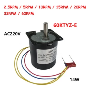 1 pieza motorreductor síncrono AC220V 14W 2,5-60 RPM CW/CCW eje excéntrico 60KTYZ-E - Imagen 1 de 6