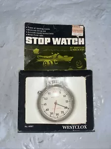 Vintage Westclox Stop Watch pocket mechanical wind up 50mm, New in Box - Picture 1 of 3