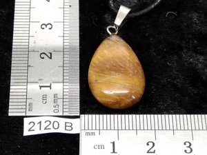 Pendentif "goutte" en OEIL DE TIGRE + cordon reglable mineraux reiki collier - Picture 1 of 3